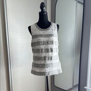J. Crew Striped Sleeveless Top - White and Gray